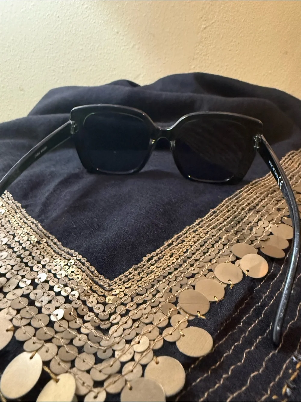 Oversized Dark Green Square Sunglasses